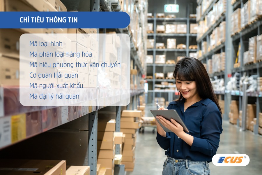 Những chỉ tiêu thông tin có trong tờ khai xuất khẩu điện tử.